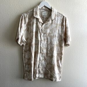 Denim & Flower Tan Hawaiian Button Down Shirt Medium